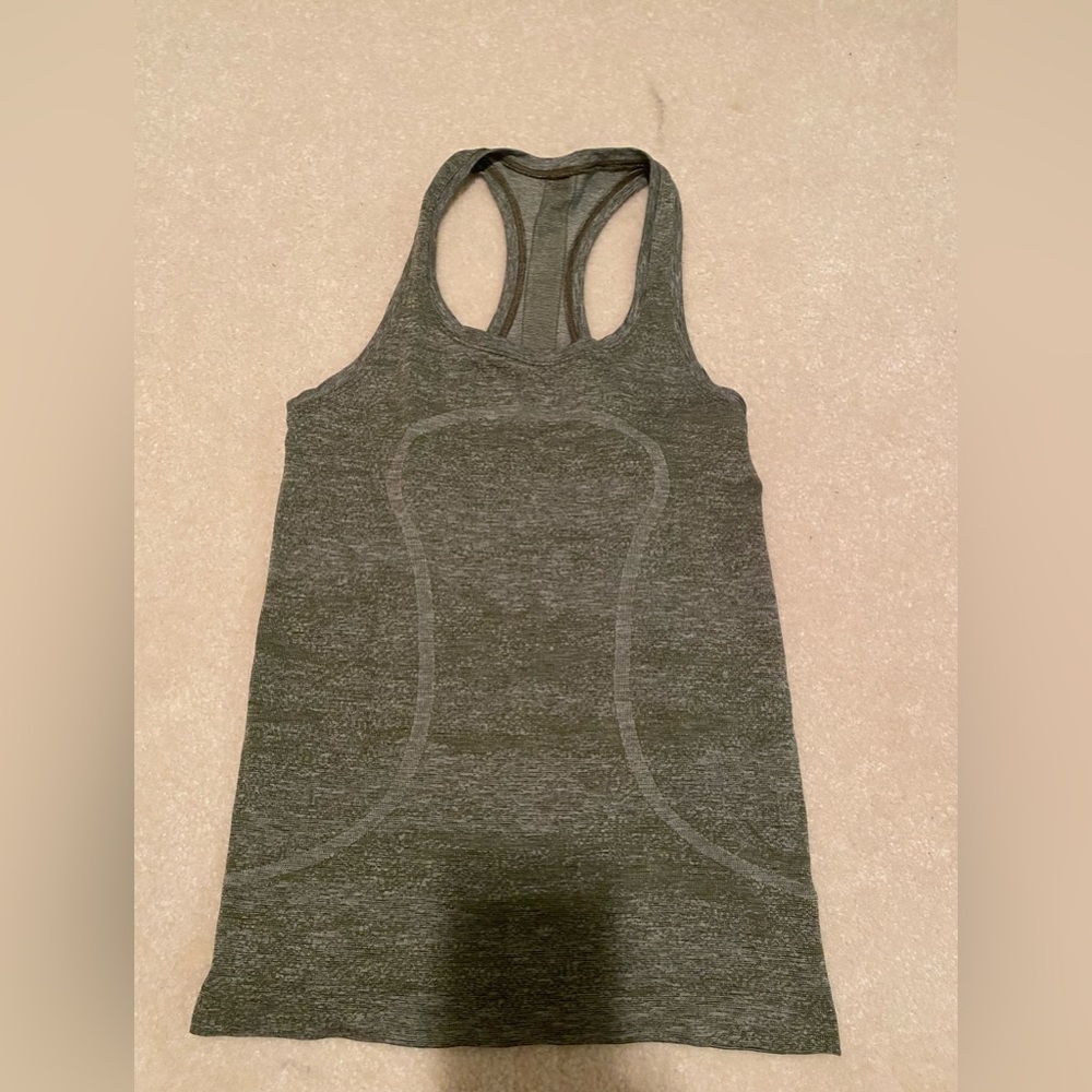 LULULEMON WOMENS COOL RACER BACK TANK TOP AMRY GREEN